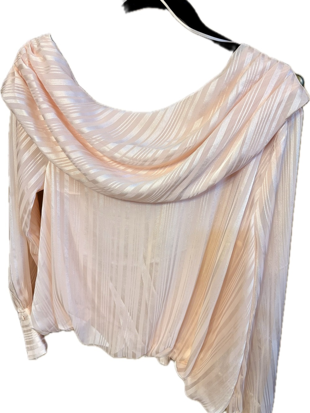 Draped Off-Shoulder Blouse in Soft Blush